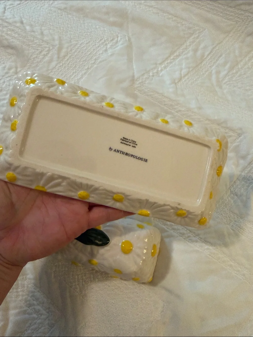 Anthropologie daisy butter dish